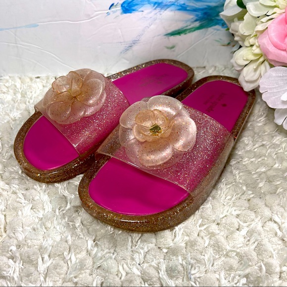 kate spade Shoes - Kate Spade ♠️ flower pink glitter jelly slide
